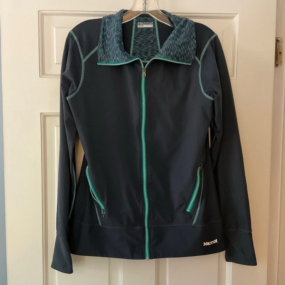 Marmot Full Zip Stretch Activewear Fleece Lined Warm Up Jacket Women’s Size L